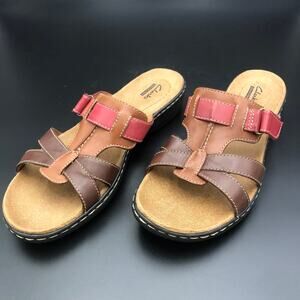 Clarks Collection Brown Leather Sandals, Women's Size 10M/EUR 40.5